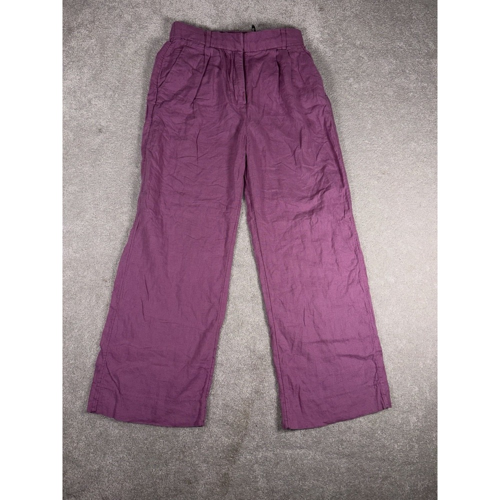 Abercrombie & Fitch Sloane Tailored Wide Leg Pants Chinos‎ Linen Blend 27/4s